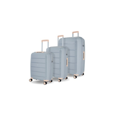 Rock Tulum 3Pc Set Suitcases Grey/Peach, Grey