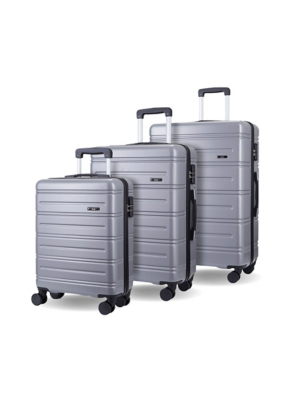Rock TR-0259-GRY Lisbon Grey Hard Shell Suitcase 3pc Set | Holiday