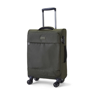 George Olive Green Rock Paris Soft Shell Cabin Suitcase Large