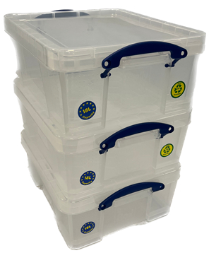 Really Useful Plastic Storage Box 18L Clear Pack Of 3 Home