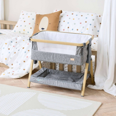 Tutti Bambini Cozee Mini Me Play Crib  OakCharcoal, Grey