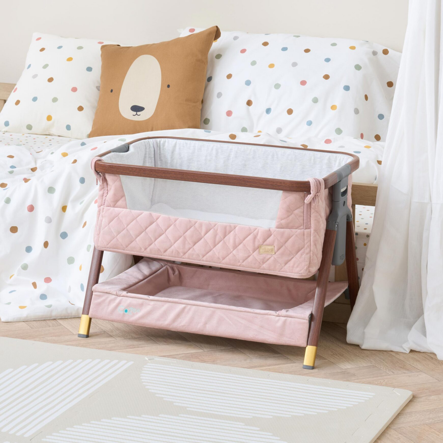 George Pink Tutti Bambini Blush Mini Me Cozee Luxe Play Crib