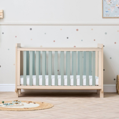 Tutti Bambini Kuba Cot Bed - Golden Oak / Sage Weave - No Mattress