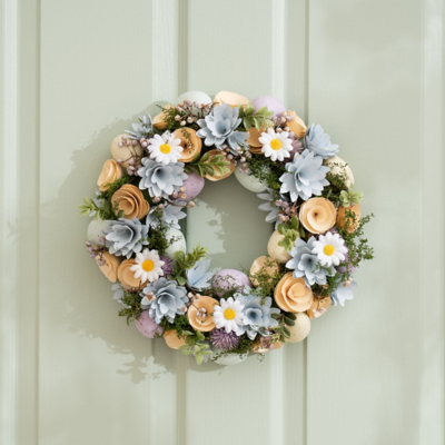 Scottish Everlastings 33cm Wood Shave Wreath | Home | George at ASDA