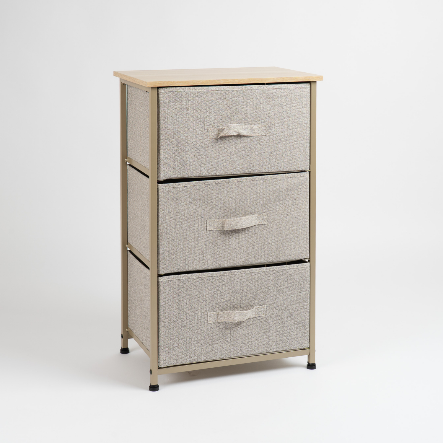 George Beige Scottish Everlasting 3 Drawer Cabinet With Fabric Drawers