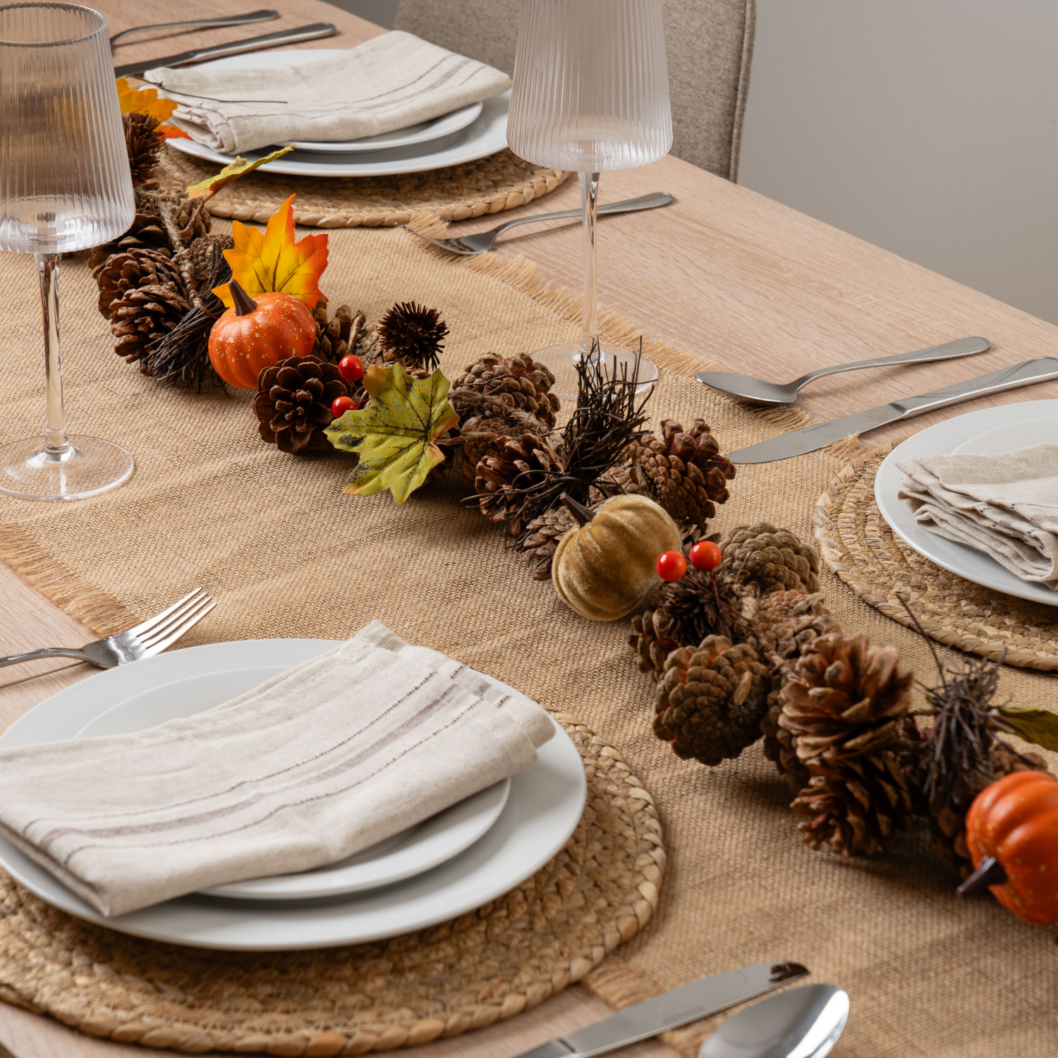 George Brown Scottish Everlastings 160Cm Autumnal Pumpkin & Pinecone Garland