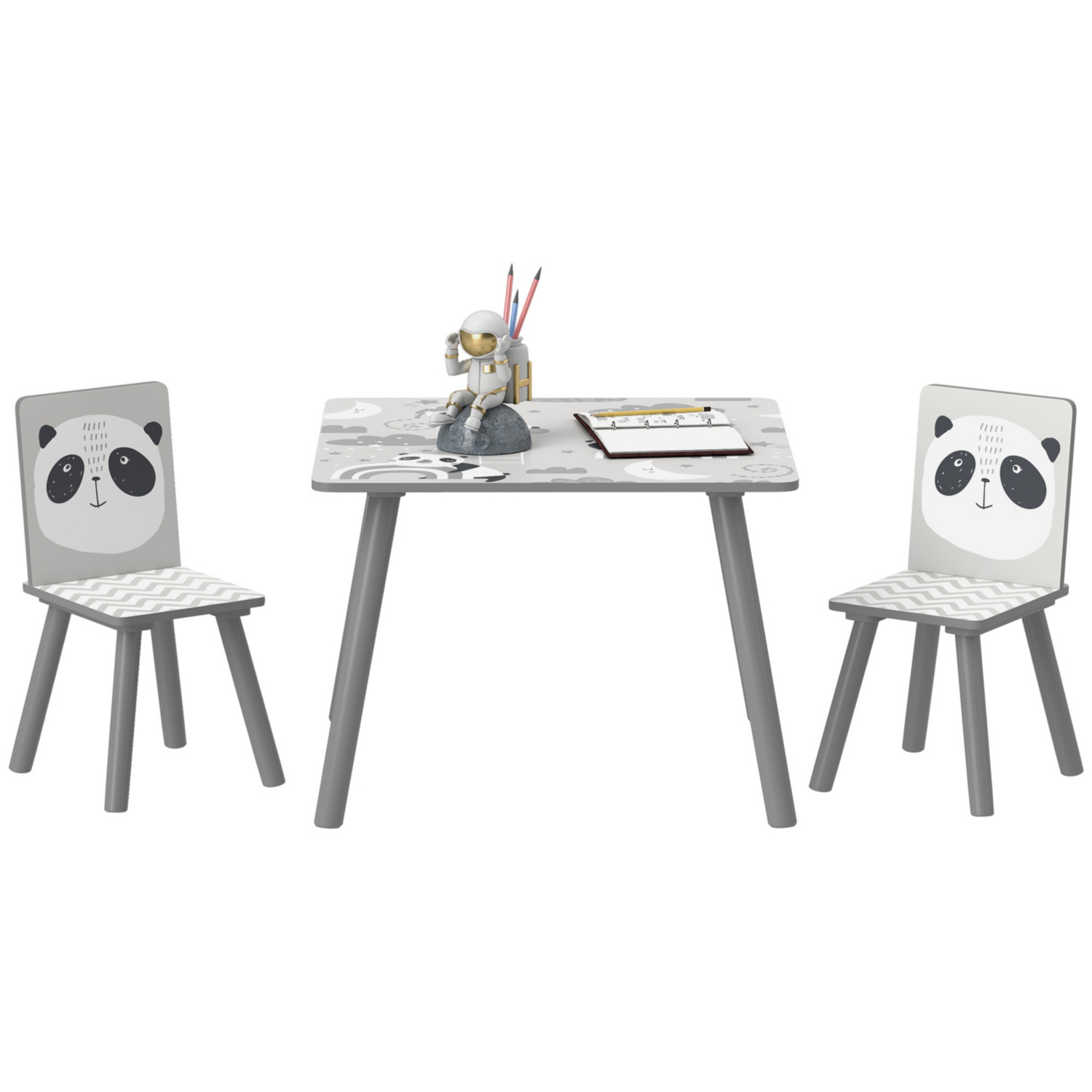 George Grey Zonekiz Panda Kids Table And Chairs Set