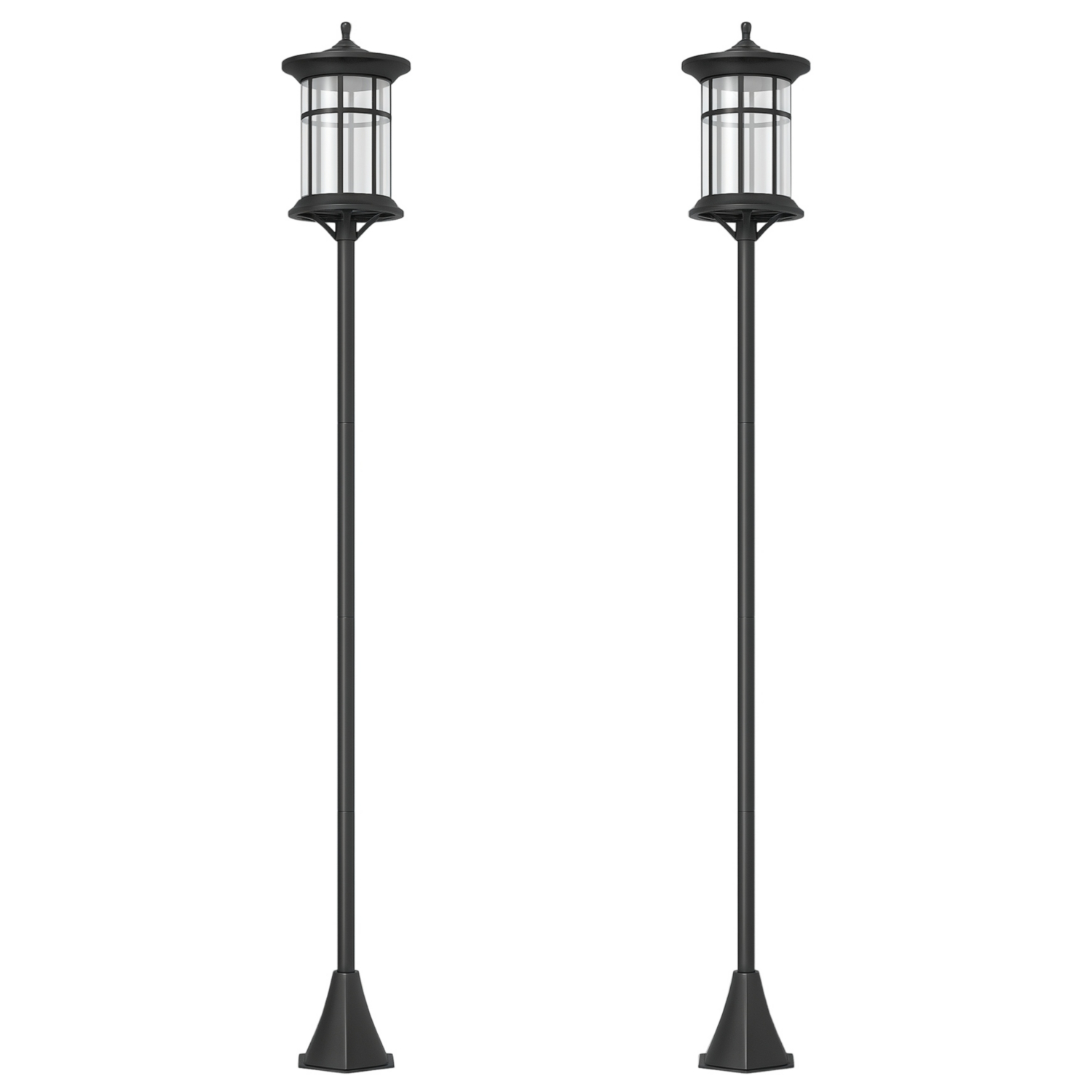 George Black Outsunny Led Outdoor Solar Post Lights