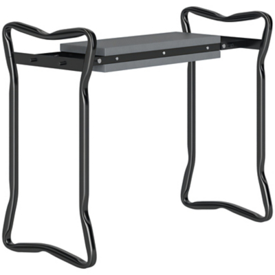 Outsunny 2 In1 Folding Garden Kneeler Foam Chair Pad Support Bench, Grey, Grey
