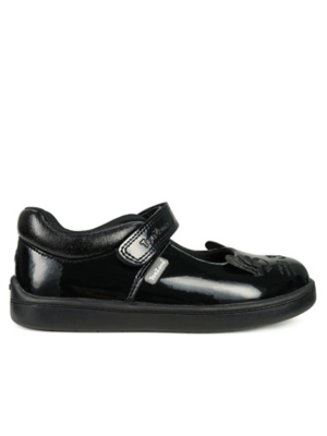 ToeZone Black Kit Bunny Girls School Shoes
