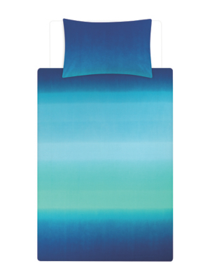 Blue Ombre Reversible Duvet Set Home at ASDA