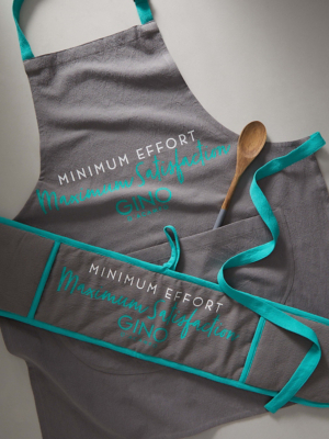 Gino D'Acampo Grey & Teal Apron & Oven Glove Set Home at ASDA