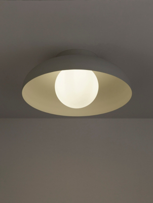 Grey & Glass Flush Ceiling Light Home at ASDA