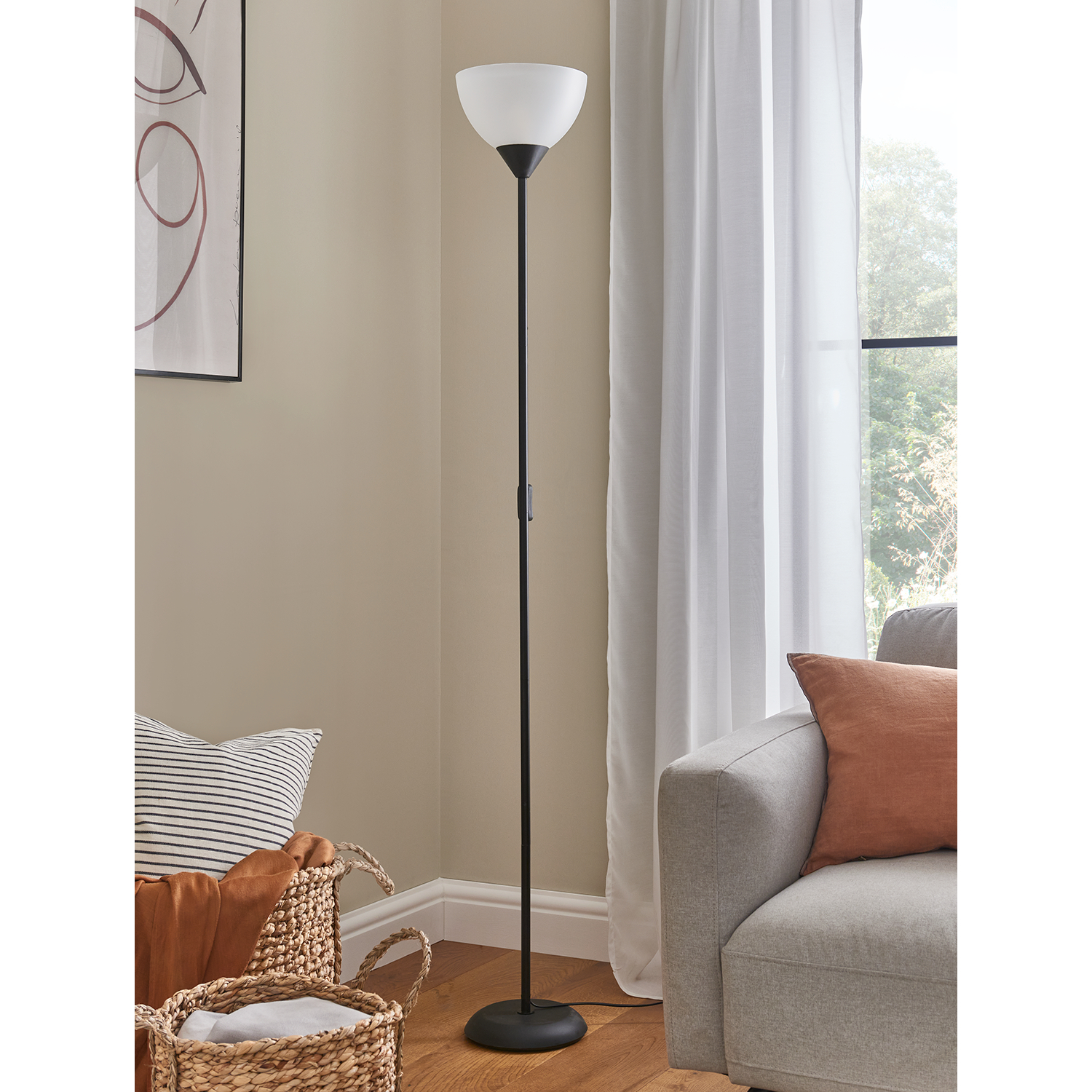 George Black Uplighter Floor Lamp