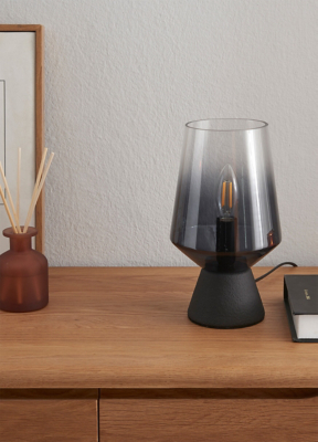 Grey Ombre Glass Table Lamp Home at ASDA