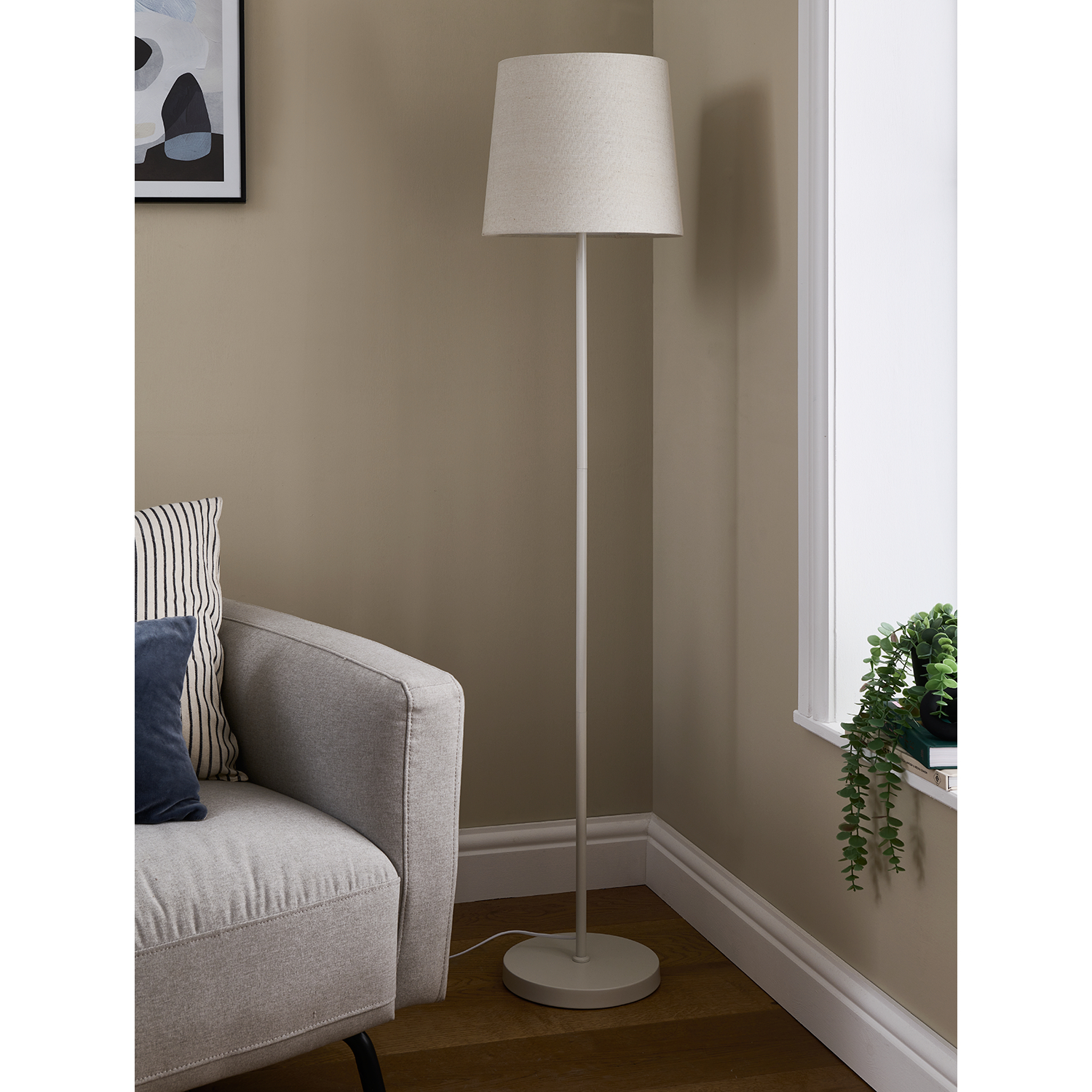 George Cream Metal Floor Lamp