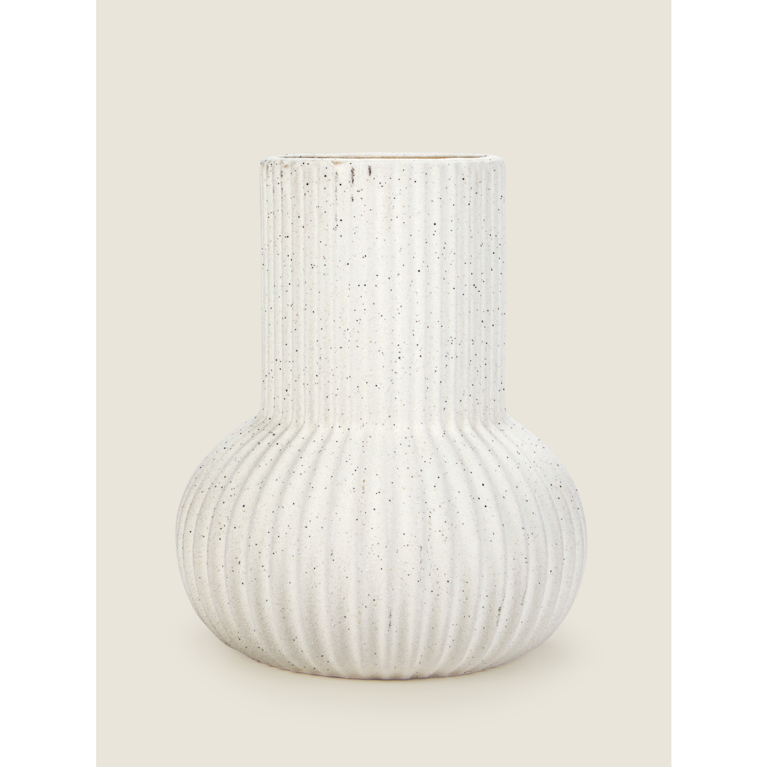George White Ribbed And Speckled Vase