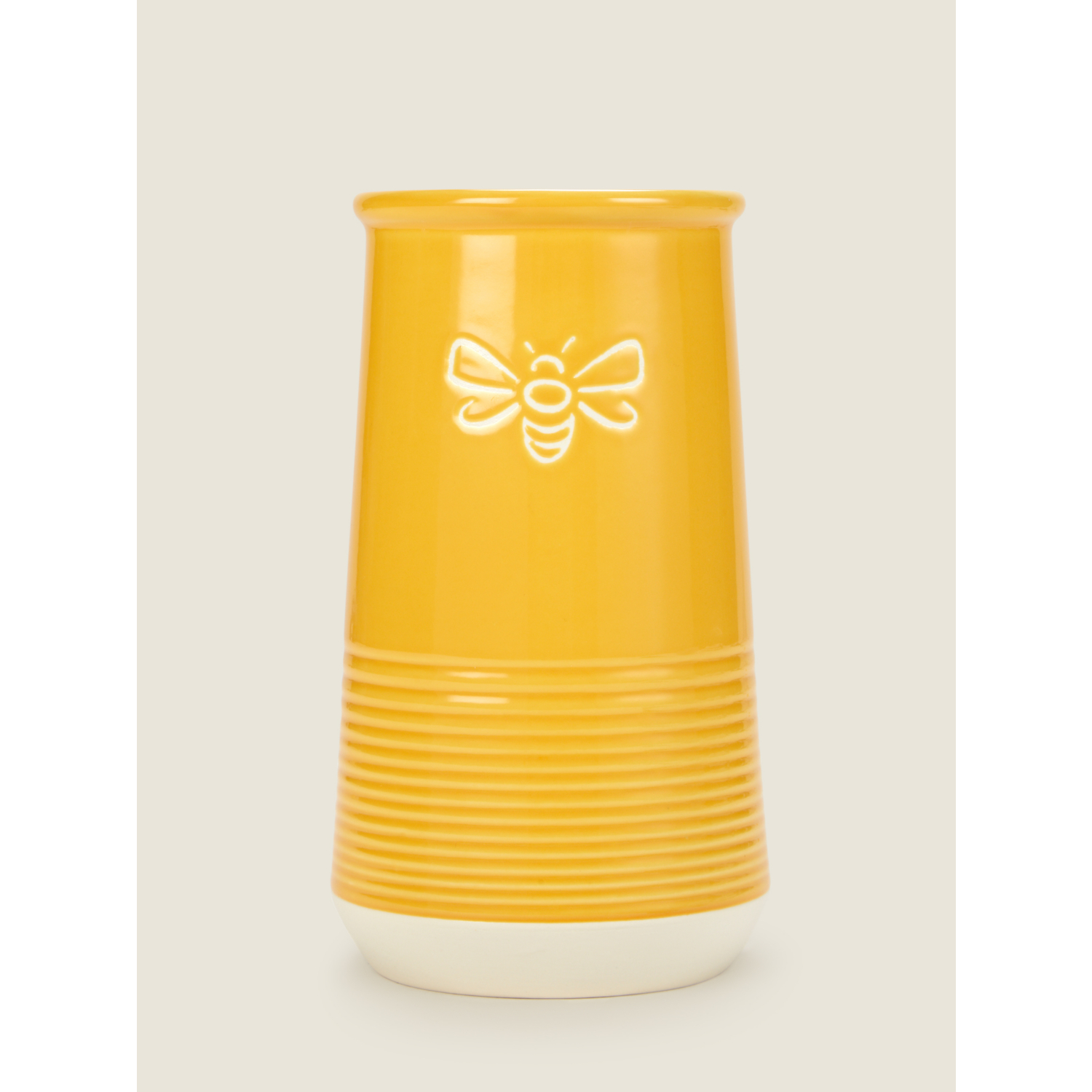 George Yellow Ceramic Bee Vase