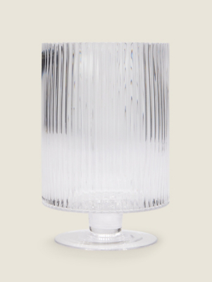 Clear Ribbed Hurricane Glass Home at ASDA