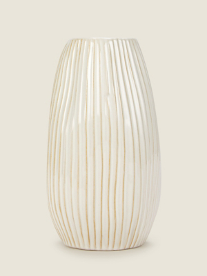 Natural Ceramic Vase with Bisque Detail Home at ASDA
