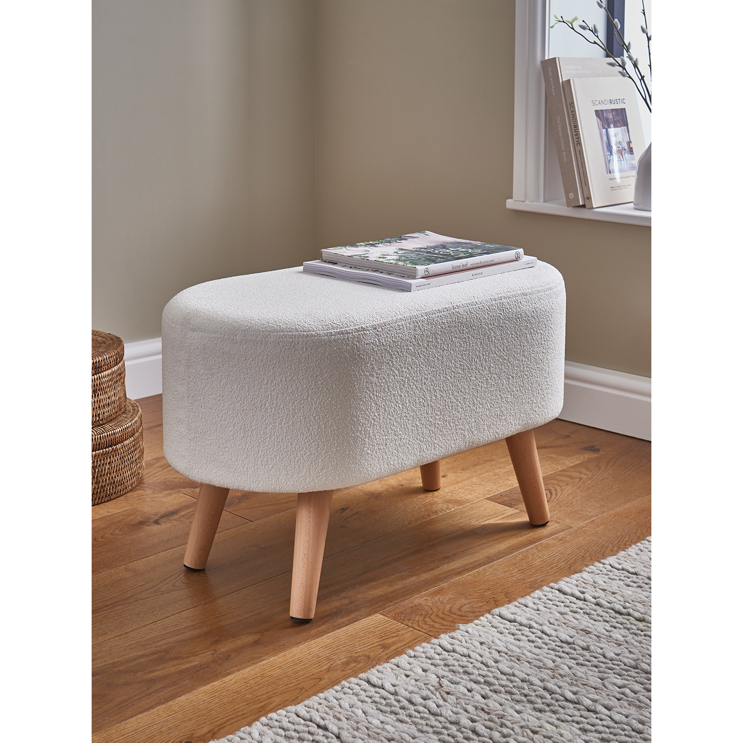 George Cream Boucle Stool