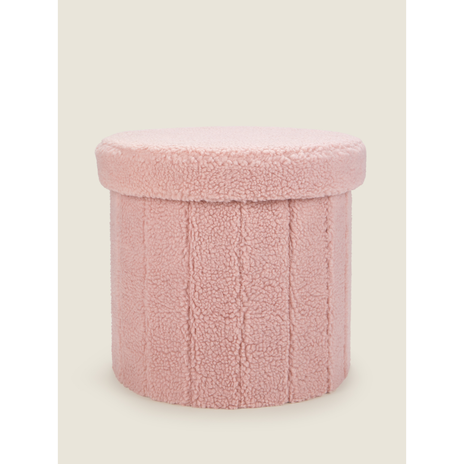 George Pink Sherpa Storage Stool