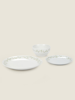 White Daisy Dinner Set 12 Piece Home at ASDA