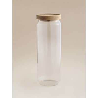 George Clear Acacia Lid Canister - 1.3L - Clear