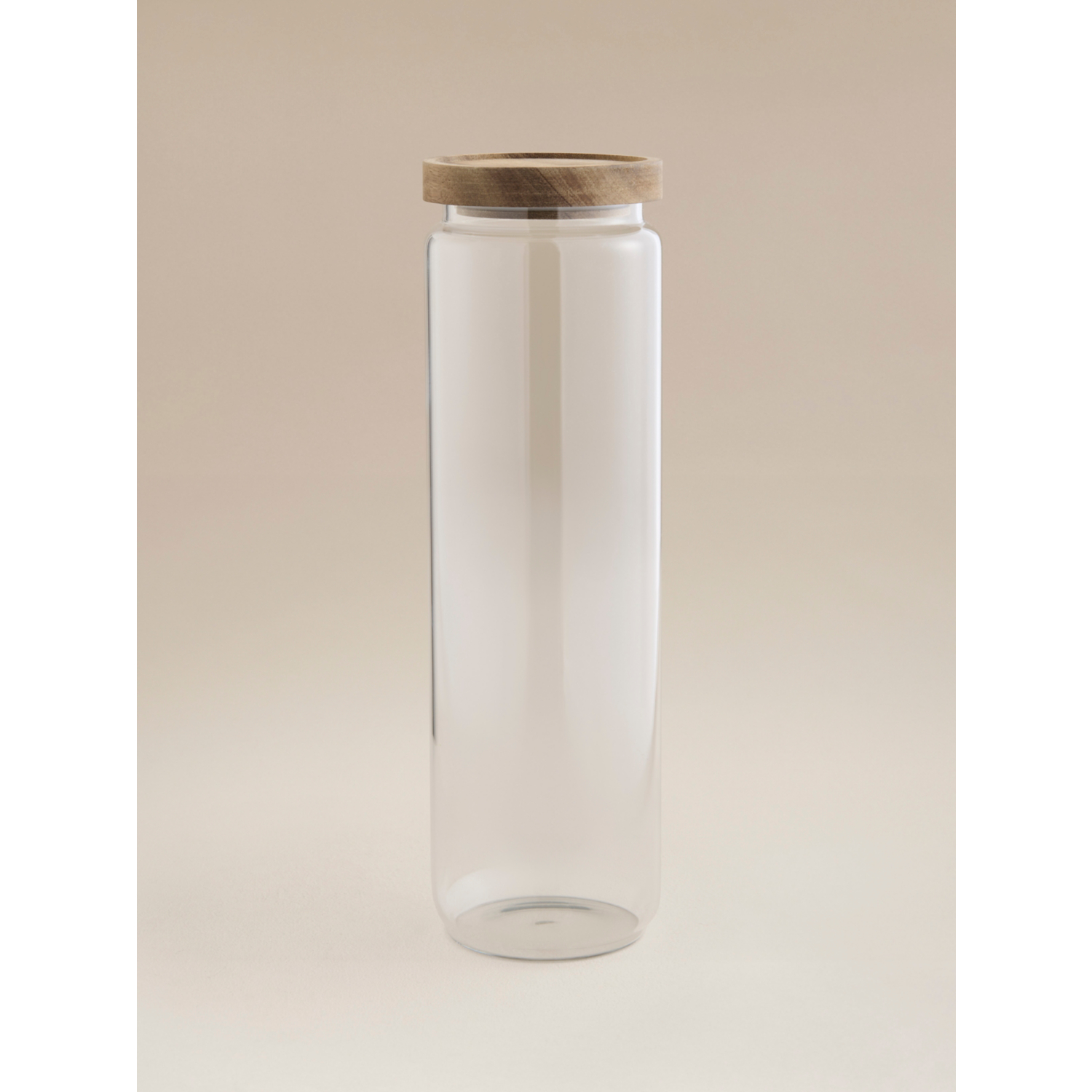 George Clear Glass Acacia Lid Jar 1.6L