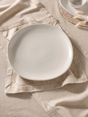 Stacey Solomon White Beaded Charger Plate Home at ASDA