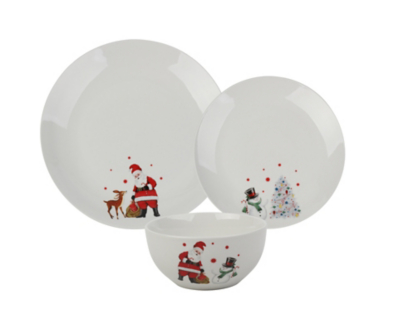 White Christmas Dinner Set 12 Piece Home at ASDA