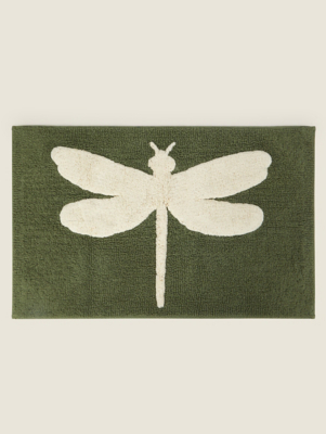 Green Dragonfly Bath Mat Home at ASDA