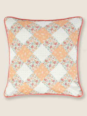 Pink Patchwork Cushion Home at ASDA