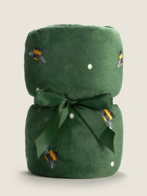 Green Bee Print Super Soft Throw | Home | George at ASDA