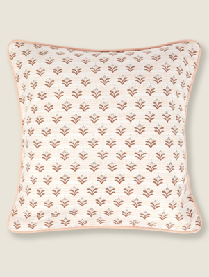 Batik Ditsy Floral Natural Cushion With Flap Home at ASDA