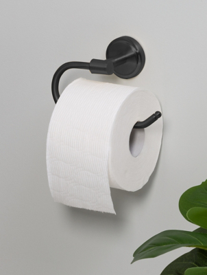 Matte Black Toilet Roll Holder Home at ASDA