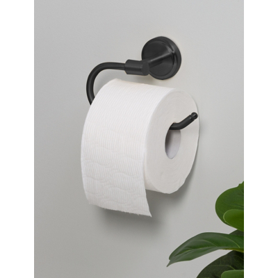 George Matte Black Toilet Roll Holder - Black