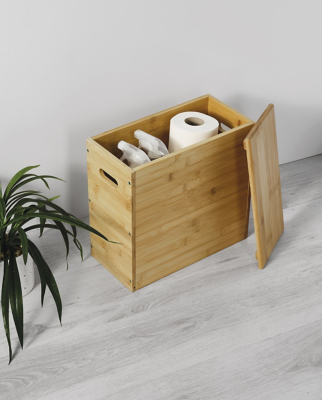 Natural Bamboo Storage Box Home at ASDA