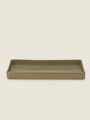 Green Riverside Reactive Glaze Tray Home at ASDA