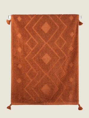 Caramel Brown Sahara Tribal Guest Towel Home at ASDA