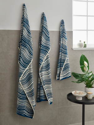 Blue Waves Towel Range Home at ASDA