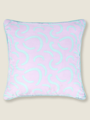 Squiggle Print Reversible Outdoor Cushion Home at ASDA