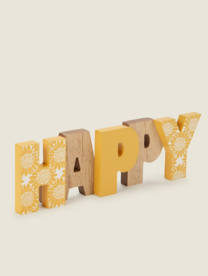 Yellow Sunflower Happy Sign Home at ASDA