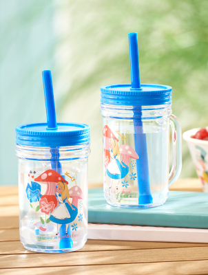 Disney Alice In Wonderland Mason Jar Set of 2 Outdoor & Garden