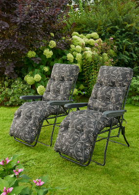 Miami Padded Relaxer Chair 2 pack Abstract Face print Outdoor