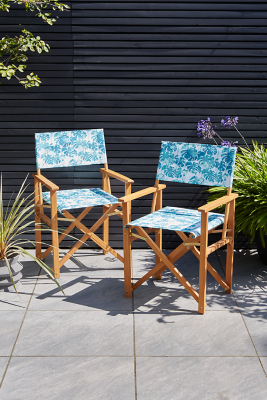 Director Chair 2 Pack Monstera leaf print Outdoor & Garden