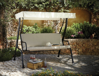 Haversham Garden Swing Seat Linen Outdoor & Garden at ASDA