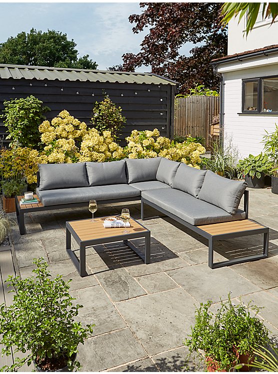 Low Level Corner Sofa and Coffee Table Set | Outdoor & Garden | George at ASDA