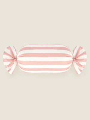 Pink Stripe Sweet Cushion Home at ASDA