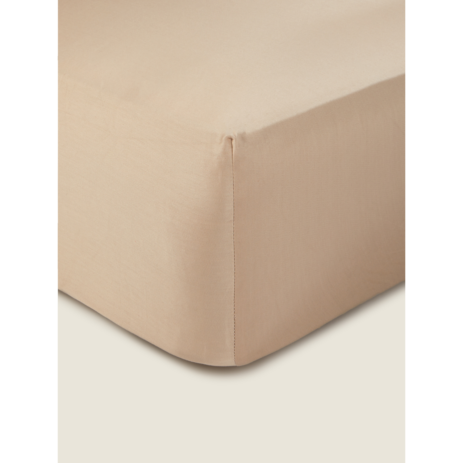 George Beige 100% Cotton Plain Sateen Fitted Sheet